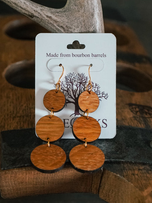 Triple Circle Barrel Stave Earrings